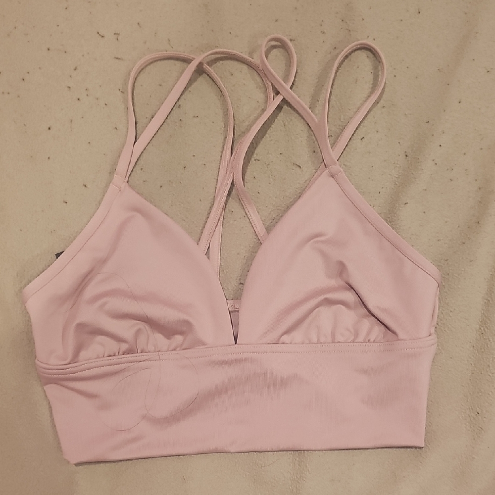 Women's Pink Strappy Sports Bra